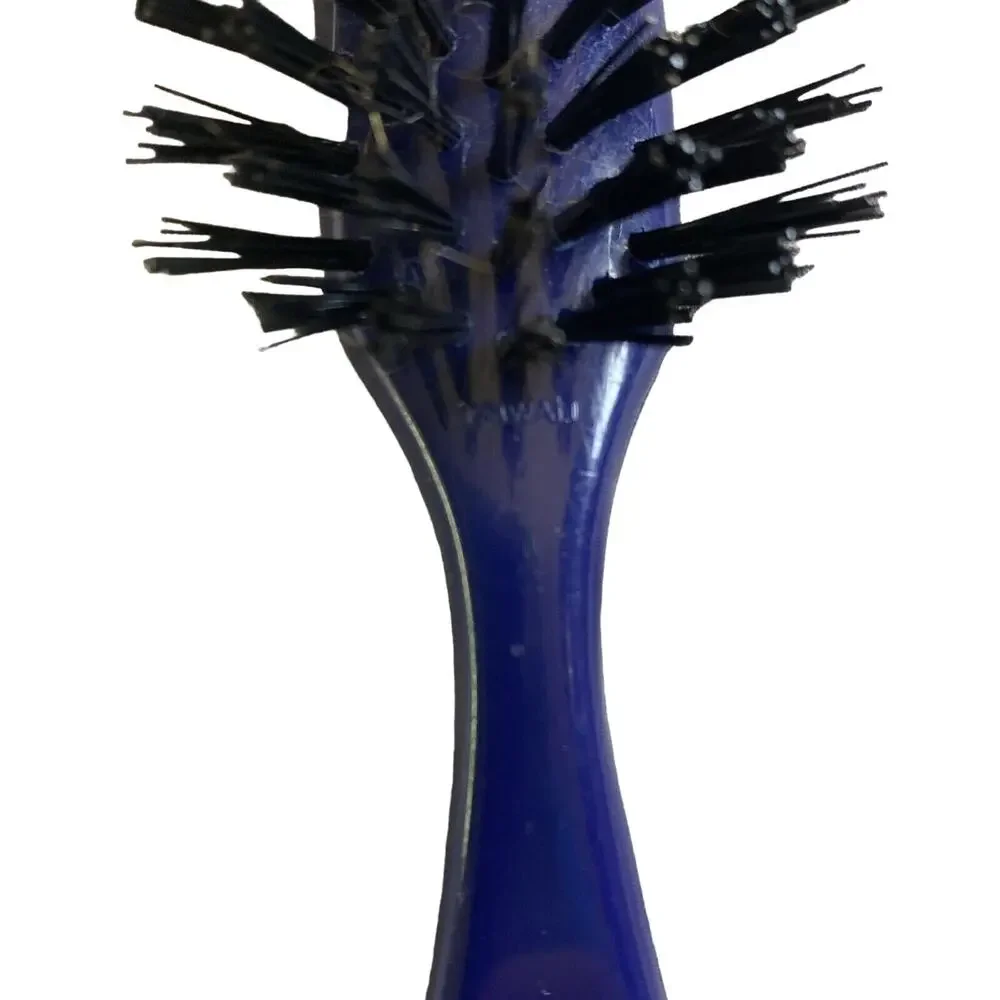 Vintage Hair Brush Lot Of 2 Ball‎ Tip Bristle Made In Taiwan Blue And Gray
